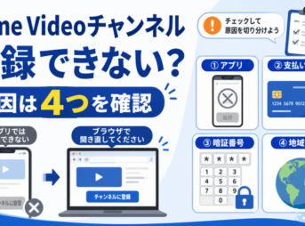 Prime Videoチャンネルに登録できないときに確認する、アプリ・支払い設定・暗証番号・地域設定の4つの原因