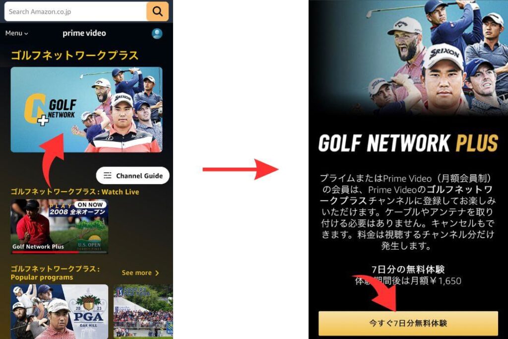 Amazon ゴルフネットワークプラス