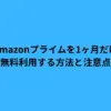 Amazonプライムを1ヶ月だけ無料利用する方法と注意点
