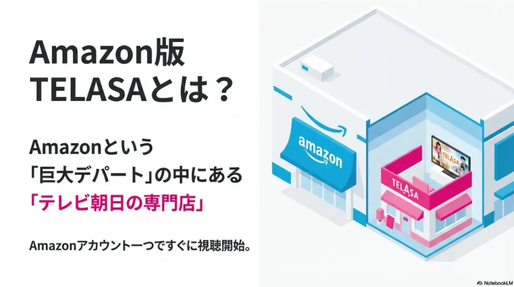 Amazonというデパートの中にテレビ朝日の専門店があるというイメージで解説したAmazon版TELASAの仕組み