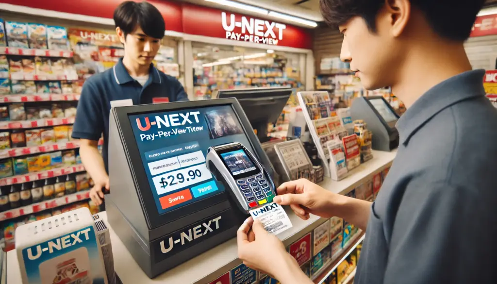 U-NEXT ペイパービューチケットをコンビニでの購入手順