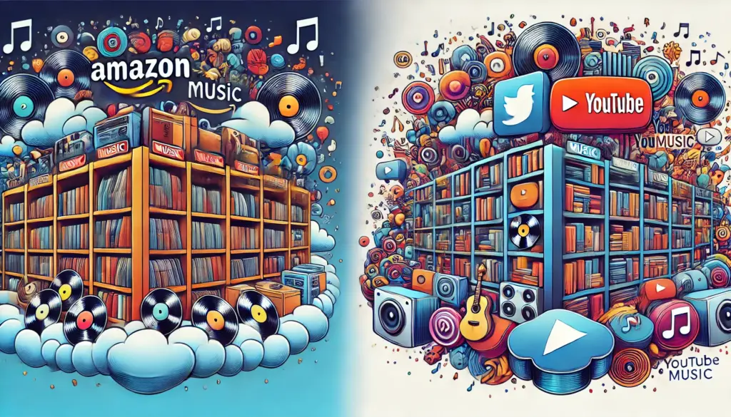 amazon music unlimited youtube music 比較 曲数