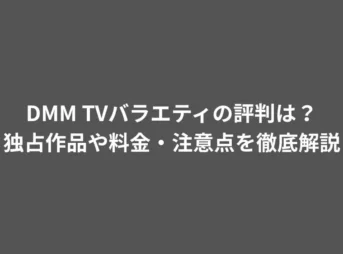 DMM TVバラエティの評判は?独占作品や料金・注意点を徹底解説