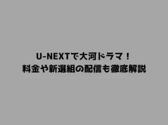 U-NEXTで大河ドラマ！料金や新選組の配信も徹底解説