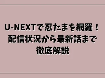 U-NEXTで忍たまを網羅！配信状況から最新話まで徹底解説