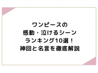 ワンピースの感動・泣けるシーンランキング10選！神回と名言を徹底解説