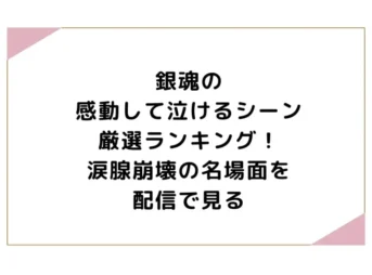 銀魂の感動して泣けるシーン厳選ランキング！涙腺崩壊の名場面を配信で見る